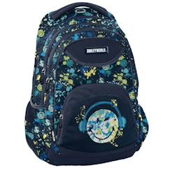 Sac à dos scolaire fille 40 cm motif éclaboussures smiley world  - vertbaudet enfant