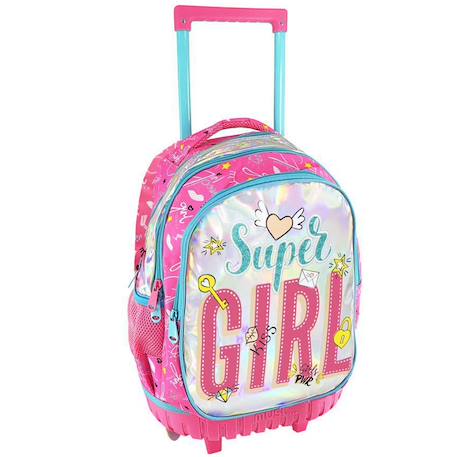 Sac à dos à roulettes super girl must 45 cm trolley Multicolore 1 - vertbaudet enfant 