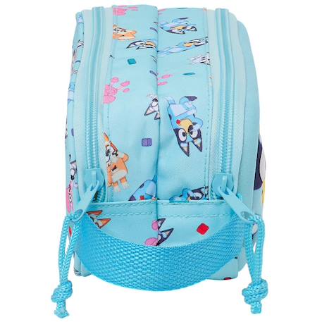 Trousse double bluey en tissu néoprène aspect textile imprimé 3d Bleu / bleu / ciel / blanc 2 - vertbaudet enfant 