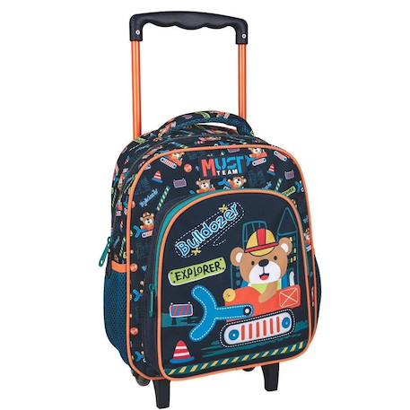 Sac à dos chariot maternelle bulldozer avec led à tapoter Noir / orange / clair / bleu 1 - vertbaudet enfant 
