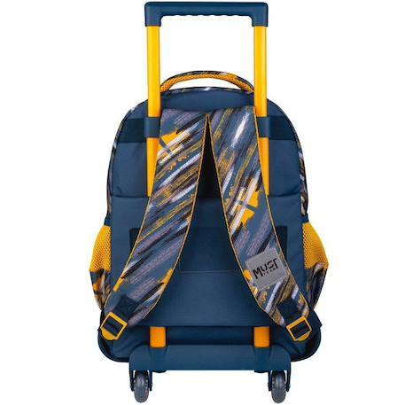 Sac à dos à roulettes garçon moto pole position 45 cm - trolley scolaire Bleu / jaune / blanc 2 - vertbaudet enfant 