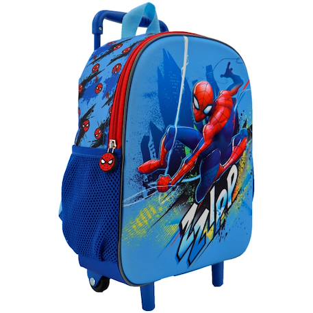 Garçon-Accessoires-Cartable, trousse-Sac à dos trolley 3d polyester moulé spiderman