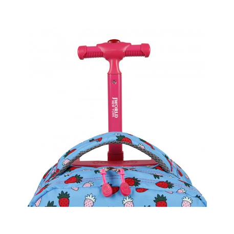 Sac à dos à roulettes jworld new york - trolley Flamant rose+Fraise 8 - vertbaudet enfant 