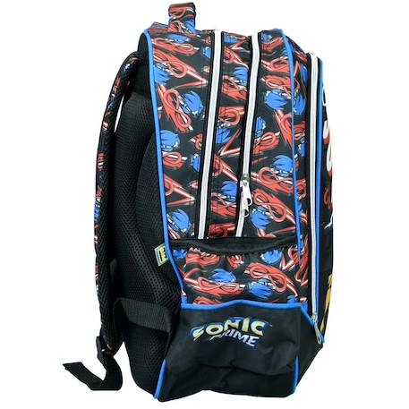 Sac à dos scolaire sonic prime imprimé personnage 2 compartiments Bleu / rouge / blanc 2 - vertbaudet enfant 