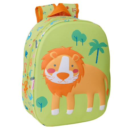 Garçon-Accessoires-Cartable, trousse-Sac à dos lion savane 3d 33 cm maternelle