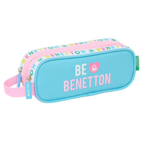 Trousse fille toile 2 compartiments Blanc / rose / bleu 1 - vertbaudet enfant 