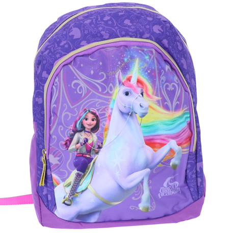 Sac à dos enfant imprimé lécole des licornes 38 cm Bleu / violet 2 - vertbaudet enfant 
