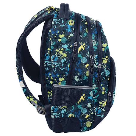 Sac à dos scolaire fille 40 cm motif éclaboussures smiley world Bleu marine/orange fluo 3 - vertbaudet enfant 