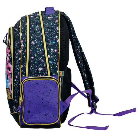 Sac à dos scolaire imprimé galaxie 2 compartiments monster high Noir / violet / bleu 4 - vertbaudet enfant 