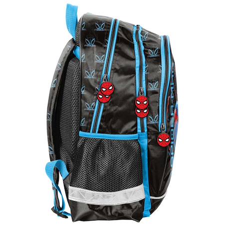 Sac à dos scolaire garçon spider-man finition synthétique brillante Noir / bleu / blanc 3 - vertbaudet enfant 