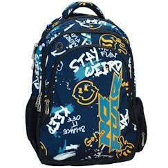 Sac à dos scolaire garçon emoji graffiti no fear 43 cm  - vertbaudet enfant