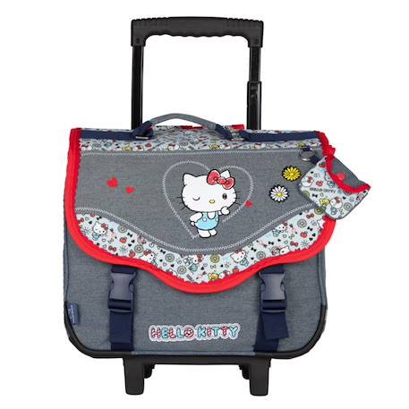 Cartable à roulettes 38 cm hello kitty kiss 2 compartiments hello kitty Gris / rouge / bleu 2 - vertbaudet enfant 