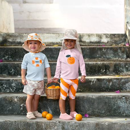 Casquette protège nuque anti-uv (7-12 mois) Beige+Blanc+Bleu+Orange+Vert 5 - vertbaudet enfant 