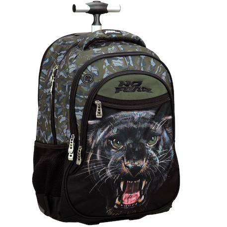 Sac à dos trolley garçon no fear panthère noire 48 cm - 2 compartiments  - vertbaudet enfant