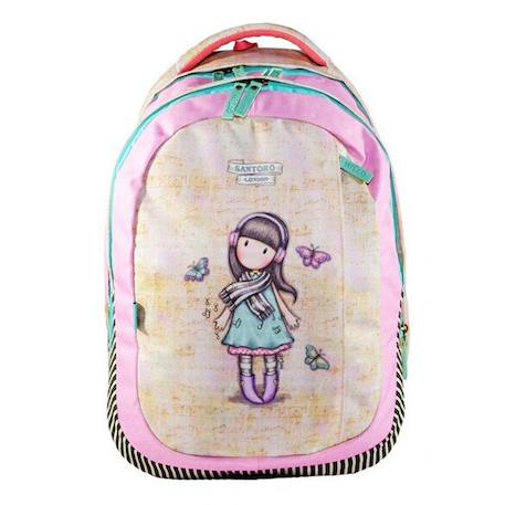 Sac à dos fille 2-en-1 à motif 44 cm Bleu / violet+Pêche+Rose/multicolore 11 - vertbaudet enfant 