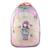 Sac à dos fille 2-en-1 à motif 44 cm Bleu / violet+Pêche+Rose/multicolore 11 - vertbaudet enfant 