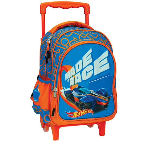 Garçon-Accessoires-Cartable, trousse-Sac à dos avec roulettes et poignée télescopique hot wheels maternelle 30 cm