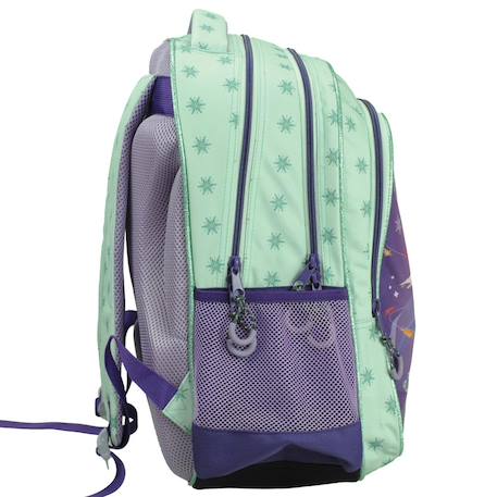 Sac à dos scolaire fille gim imprimé reine des neiges en tissu synthétique Bleu / violet / gris 3 - vertbaudet enfant 