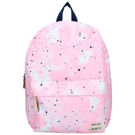 Sac à dos fille imprimé aquarelle en toile milky kiss Blanc / rose / clair / bleu 4 - vertbaudet enfant 