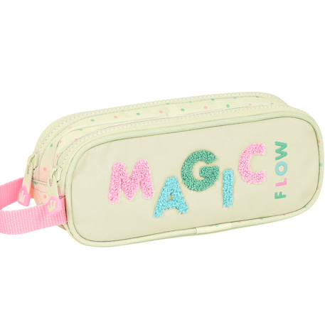 Fille-Accessoires-Trousse fille rectangulaire toile 2 compartiments zippés