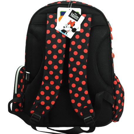Sac à dos scolaire polyester motif pois minnie Rouge / bleu / jaune 2 - vertbaudet enfant 