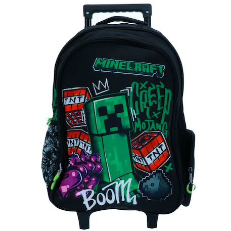 Sac à dos roulettes minecraft 46 cm polyester Noir 2 - vertbaudet enfant 