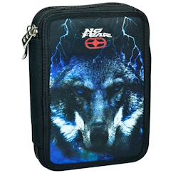 Trousse double zippée loup de la nuit cmp en matériaux résistants  - vertbaudet enfant