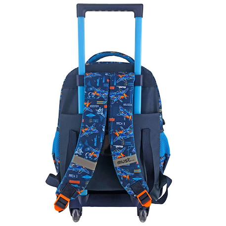 Sac à dos trolley garçon 3 compartiments aviation order 45 cm Bleu / orange 2 - vertbaudet enfant 
