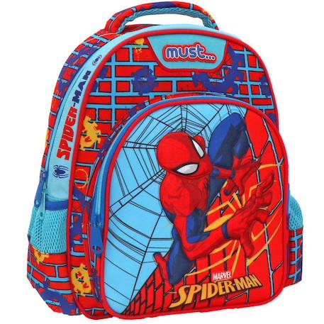 Sac à dos préscolaire polyester motif brique spiderman Bleu / rose / clair 1 - vertbaudet enfant 