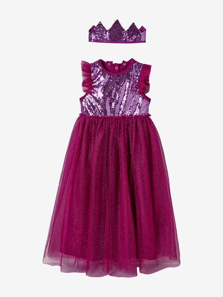 Déguisement de princesse avec voile et couronne bleu+doré+prune+rose 13 - vertbaudet enfant 