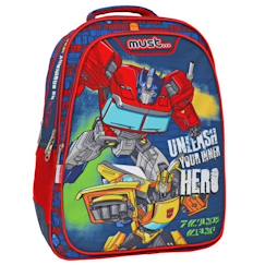 -Sac à dos garçon 2 compartiments transformers hero 43 cm