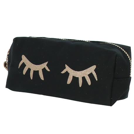 Trousse rectangulaire textile mat miss lemonade à paillettes Noir / rose / clair 1 - vertbaudet enfant 
