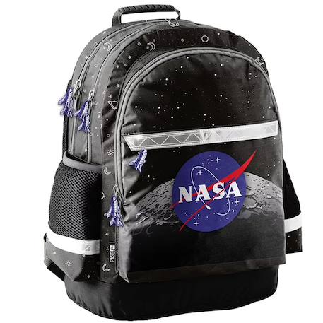 Sac à dos enfant garçon polyester motif spatial nasa Noir / gris / blanc 1 - vertbaudet enfant 