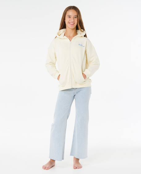 Sweat à capuche zippé lay day relaxed fille Bone 4 - vertbaudet enfant 