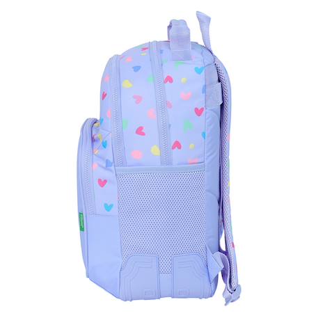 Sac à dos enfant benetton lilas à cœurs 42x32x15 cm Violet clair 2 - vertbaudet enfant 