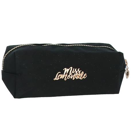 Trousse rectangulaire textile mat miss lemonade à paillettes Noir / rose / clair 2 - vertbaudet enfant 