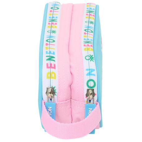 Trousse toile 2 compartiments Blanc / rose / bleu 2 - vertbaudet enfant 
