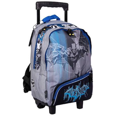 Sac à dos trolley garçon batman en tissu imprimé 2 compartiments 41 cm Gris / bleu / noir 1 - vertbaudet enfant 