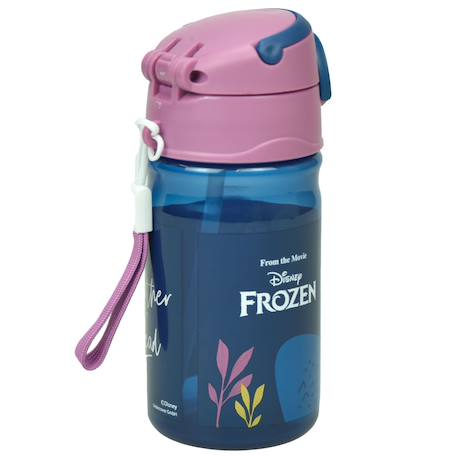 Gourde en plastique la reine des neiges à paille 350 ml Bleu / mauve 2 - vertbaudet enfant 