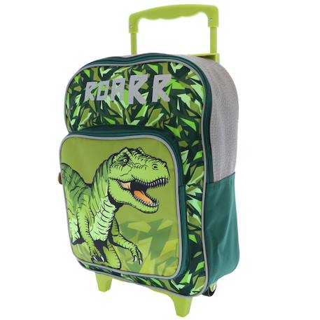 Sac à dos trolley dinosaure roarrr avec poignée télescopique 39 cm Vert 1 - vertbaudet enfant 