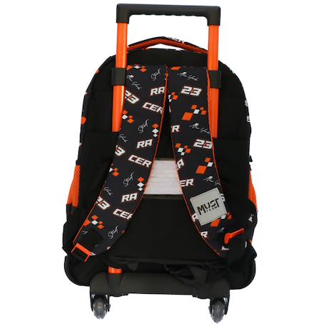 Sac à dos trolley roulettes street racer poignée télescopique Noir / orange / clair 3 - vertbaudet enfant 