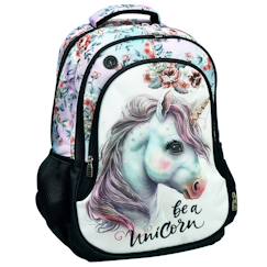 Sac à dos fille licorne magique 48 cm polyester - 2 compartiments à poches latérales  - vertbaudet enfant
