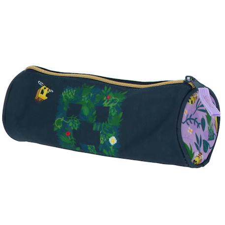 Fille-Accessoires-Cartable, trousse-Trousse fille ronde textile minecraft motif creeper floral