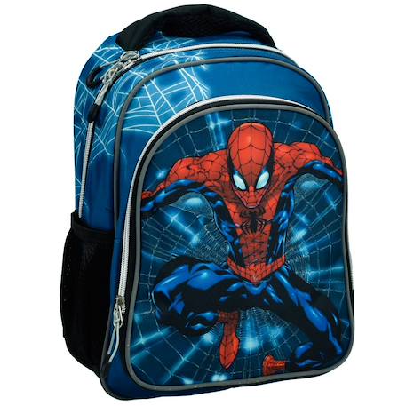 Sac à dos maternelle spiderman motif neon web 30 cm Bleu / noir 1 - vertbaudet enfant 
