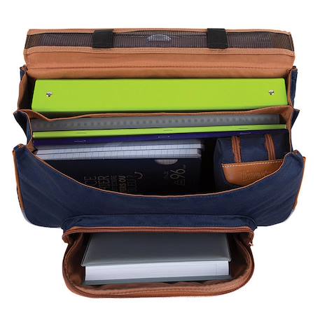 Cartable 38 cm les fantaisies 2 compartiments a4 24x32 cm Bleu 4 - vertbaudet enfant 