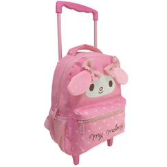 Sac à dos à roulettes fille hello kitty lapin my melody 31 cm - roz pâle hello kitty  - vertbaudet enfant
