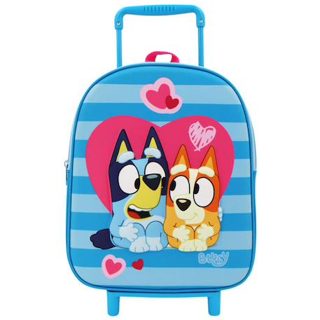 Sac à roulettes bluey avec poignée télescopique pour lécole maternelle 32 cm Bleu / rose / blanc 1 - vertbaudet enfant 