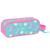 Trousse double tissu synthétique recyclé Blanc / rose / gris 2 - vertbaudet enfant 