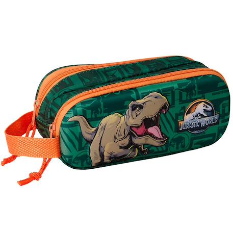 Trousse dinosaure jurassic world 3d 21 cm - 2 cpt Multicolore 1 - vertbaudet enfant 