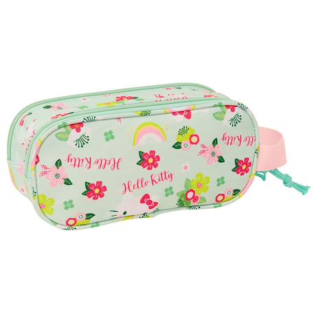 Trousse double zip motif 3d floral hello kitty Blanc / rose / clair 3 - vertbaudet enfant 